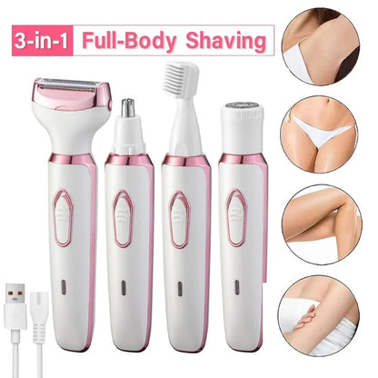 4 in 1 Women's Electric Epilator (facial and body) Waterproof