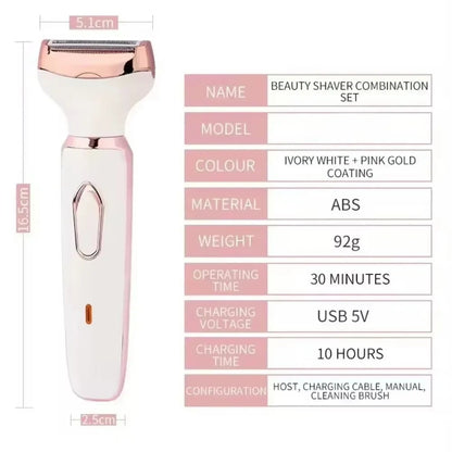 4 in 1 Women's Electric Epilator (facial and body) Waterproof