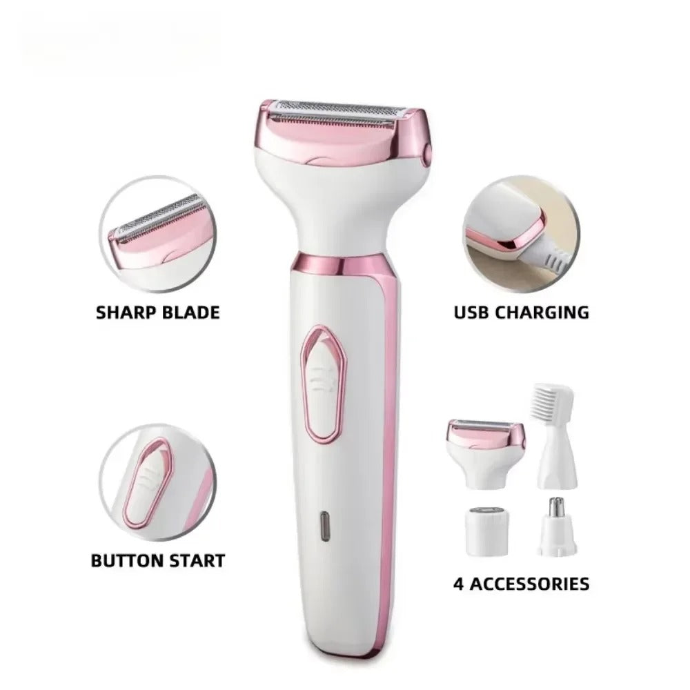 4 in 1 Women's Electric Epilator (facial and body) Waterproof