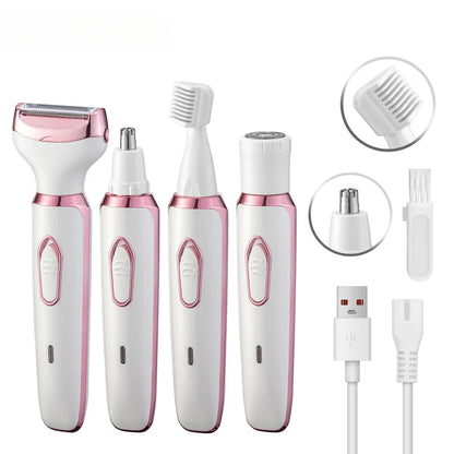 4 in 1 Women's Electric Epilator (facial and body) Waterproof